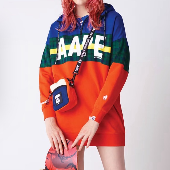 NWT - AAPE by A Bathing Ape (BAPE) Women’s Long Sleeve Sweatshirt Dress - XXS - Picture 3 of 12